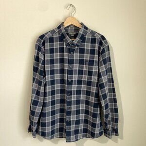 Eddie Bauer Men's (XL) Flannel Navy, Grey, Charcoal, White Long Sleeve Shirt